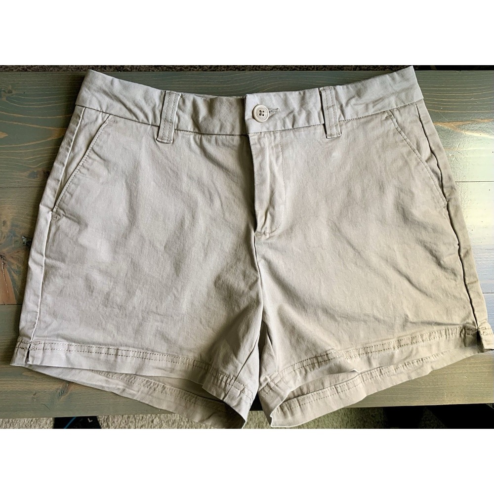 MAGELLAN OUTDOORS Beige Brown Stretch Khaki Mid-Rise Shorts; Size 4‎
